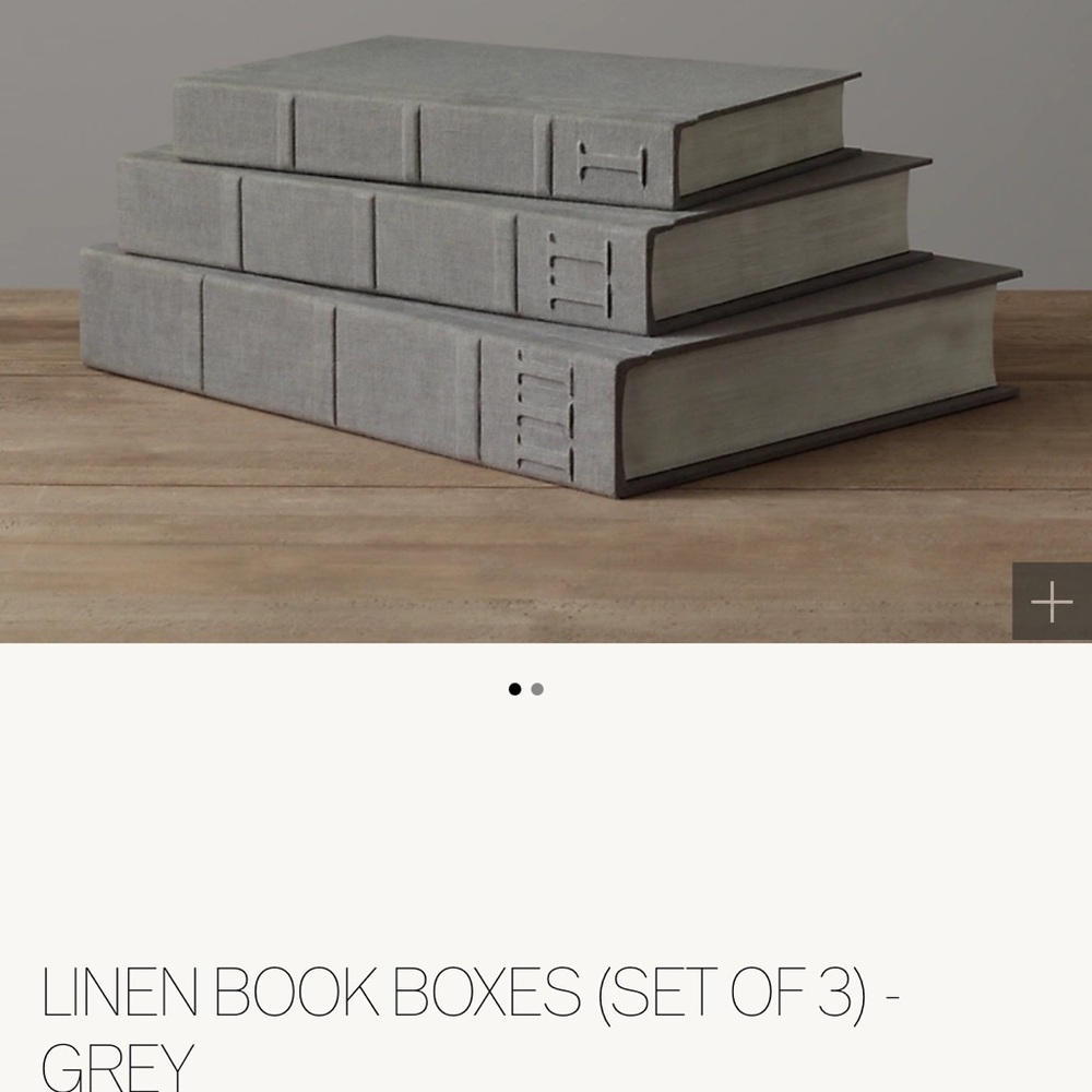ISO Restoration Hardware Linen Book Boxes